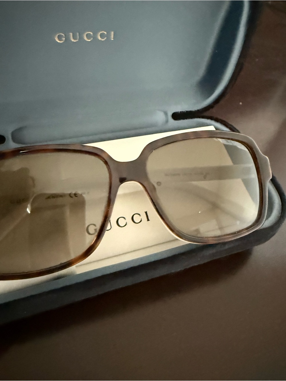 Gucci Men's Tortoiseshell Sunglasses with Brown Lenses